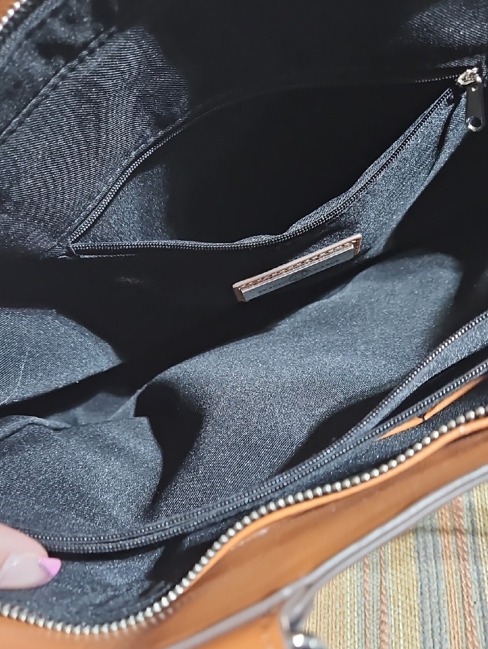 Disney Black Character Tote with Brown Trim - Picture 3 of 5